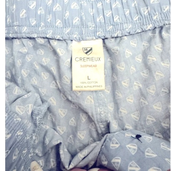 Cremieux Men's Sleep Shorts L Blue Sailboat Print Adjustable Drawstring - Picture 14 of 14